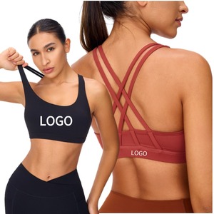2024 logo personalizzato in tinta unita Cross Back Sport Top Fitness antiurto Sport da palestra <span class=keywords><strong>reggiseno</strong></span> <span class=keywords><strong>sportivo</strong></span> Plus Size senza schienale <span class=keywords><strong>reggiseno</strong></span> per le donne - Product Image 3