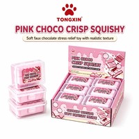 Jouet Squishy TONGXIN Rose Chocolat Croquant en TPR à Rebond Lent, Jouets Squishy en Gros à Extérieur Croustillant, Balle Anti-Stress Personnalisable avec Logo, Fidget OEM