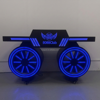 Mobil Tekerlekli Parlayan Neon Tekerlekli DJ Kabini Programlanabilir RGB Işık Çubuklu Masa Gece Kulübü Parti Sahnesi Perakende Stok