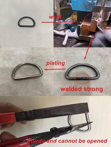 Zoloajay Pcs Mm D Rings Welded Strong <b>Metal</b> Mix Colors Semi Circular D Ring For Pet <b>Collars</b> Hardware Bags Ring Buckle Strap Hand - Product Image 4