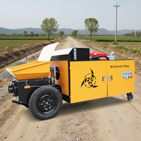 Pompe à béton portable montée sur remorque, moteur diesel, à haut moment de charge, productivité 11 m³/h, haute performance pour la construction