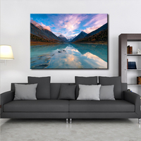 Impression acrylique moderne, art mural, paysage de montagne et de lac, affiche de décoration intérieure, tableau pour salon, peinture sur toile sans cadre