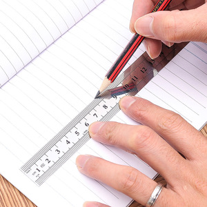 Regla de acero inoxidable Soumei Hidemi, herramienta de medición engrosada de 15cm y 20cm para estudiantes, carpintería, papelería escolar - Product Image 3