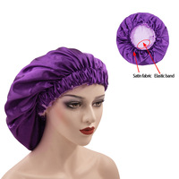 Bonnets en satin réglables Wanmei, bandeaux de luxe en satin de soie, bande élastique réglable, bonnet long en soie pour femmes