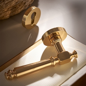 Cerradura de Puerta Silenciosa de Latón Sólido Dorado, Manija Doble para Puerta, Cerradura de Privacidad y Pasillo y Cerradura Ficticia para Puerta de Madera de Dormitorio - Product Image 5