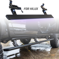 Marchepieds latéraux électriques rétractables automatiques en alliage d'aluminium de luxe 15-26 pour HILUX REVO, marchepieds électriques à double moteur avec LED
