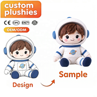 Peluche d'astronaute garçon personnalisée, peluche d'astronaute spatiale douce, vente en gros OEM ODM, logo personnalisé pour cadeaux promotionnels