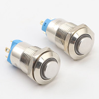 Bouton-poussoir métallique étanche IP55 12mm 12V à verrouillage pour vente en gros