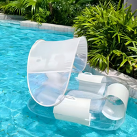 Fauteuil flottant carré à prix d'usine, hamac aquatique d'été, siège flottant pour fête au bord de la piscine, flotteur gonflable avec parasol
