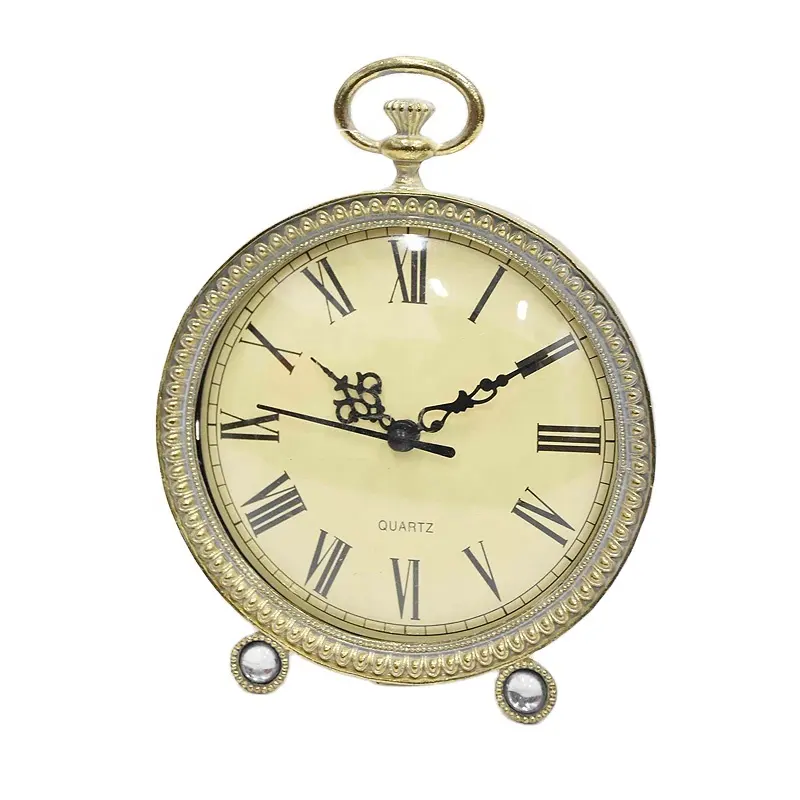 Luckywind Pas Cher Or Antique Décoratif Petit Europe Métal Horloges de Table, Table Antique Montre