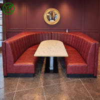 Ensemble table et chaises de restaurant en cuir en forme de U, personnalisable sur mesure, pour café et hôtel
