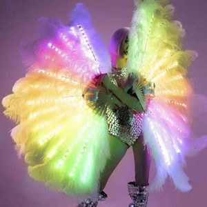 Alas de plumas con luz LED para adultos, ropa de actuación para Angel Fairy Stage <span class=keywords><strong>Photoshot</strong></span>, accesorios de boda - Product Image 3