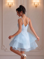 Robe de bal à sequins pour femme, robe de soirée en tulle sans manches, col en V personnalisé, appliques en dentelle, robe de soirée de luxe 2026