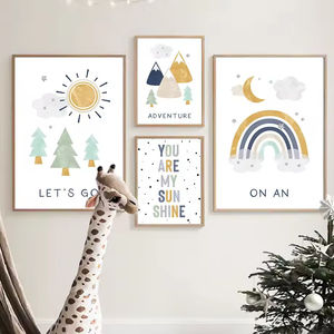 Poster personalizzati di arte della parete della <span class=keywords><strong>camera</strong></span> da letto del neonato e decorazioni per la casa stampate per le camere da letto dei bambini, dei ragazzi e delle ragazze - Product Image 6