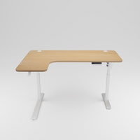 Bureau d'angle en forme de L Bureau d'ordinateur Table de jeu noire Station de travail électrique pour bureau à domicile
