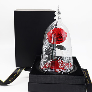 Fábrica OEM The Beauty Beast Rose Bell Forever Enchanted Rose Flor de larga duración Cúpula de cristal Rosa eterna - Product Image 6
