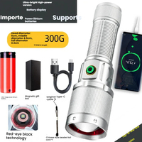 Linterna Táctica LED Recargable de Aleación de Aluminio, Enfoque Ajustable, Impermeable IP65, Alcance de Haz de 3000m, 20000 Lúmenes, Carga USB