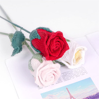 Bouquet de roses au crochet fait main en gros pour la Saint-Valentin, la fête des Mères, Thanksgiving - Fleurs artificielles de style classique réutilisables