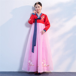 Robe Hanbok brodée Kingrino 100% polyester, tenue de scène, vêtements ethniques coréens traditionnels pour filles - Product Image 3