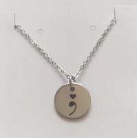 Collier en acier inoxydable, collier semi-colon, collier de sensibilisation à la dépression, collier de guerrier pour la santé mentale, bijoux de suicide, cadeaux