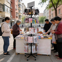 Présentoir rotatif portable en métal à 5 niveaux pour porte-clés, jouets, bijoux et accessoires, idéal pour l'aménagement de boutiques (OEM)