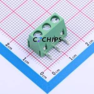 JL127R-50803G01 Screw Terminal Block Bent Lead Through Hole,P=5.08mm Connector 1x3P 5.08mm Green Right Angle Insert - Product Image 1