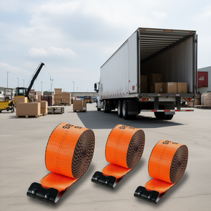 Sangles de remorquage 4 po x 30 pi avec crochet plat pour le contrôle du fret et le remorquage de camions - Product Image 2