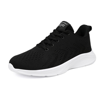 KOUDYEN Chaussures de sport pour hommes et femmes, baskets confortables à lacets pour la marche et le fitness, semelle extérieure en caoutchouc solide, Trail (Noir 43)