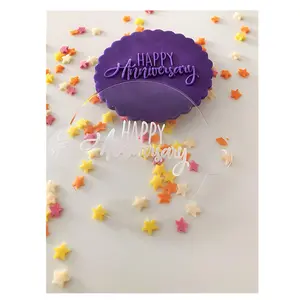 Carimbo acrílico gravador de biscoitos, selo de decoração de bolo de feliz aniversário perspex