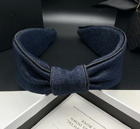 Bandeau en denim rétro pour femme, style avancé, large, pour le quotidien, pour le shampoing, la Saint-Valentin et les mariages