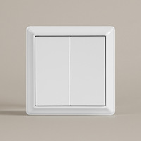 Interruptor de Pared Doble Moderno Blanco de 10A 220V Estándar Europeo, Placa de PC, Interruptor Eléctrico de Una/Dos Vías para el Hogar