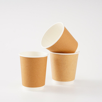 Gobelets en papier kraft épais, écologiques, de qualité alimentaire, jetables, avec couvercles, design imperméable, pour l'importation en Chine