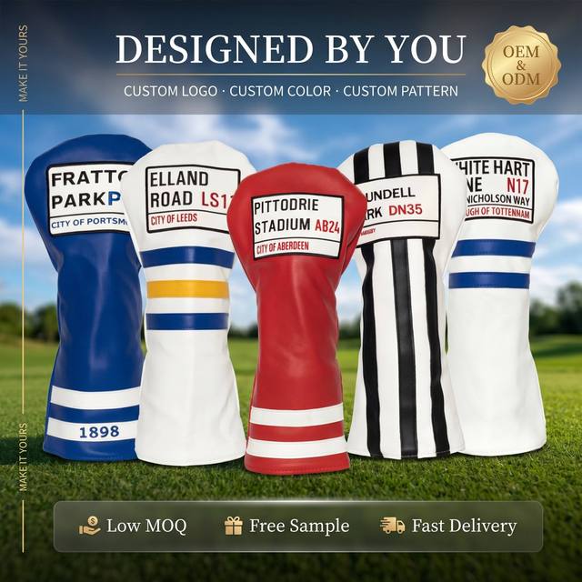 PRIMUS GOLF Custom Logo Embroidery Patch PU Leather Golf Club Headcovers Golf Driver Head Covers