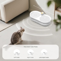 Fontaine à eau pour chat extra-large 720g, design à flux intégré, double bol, contrôlée par application, intelligente et détachable pour chiens et chats