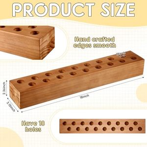 Bougeoirs en bois pour bougies coniques pour fête d'anniversaire, centre de table, bougeoirs géants en bois de style ferme, décorations - Product Image 2