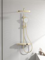 Ensemble de système de mitigeur de douche à effet pluie en laiton robinet de douche piano à eau chaude et froide or brossé et or rose ect plusieurs couleurs