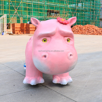 Marcher Hippo Ride Haute Simulation Animal Ride Machine Enfants À Piles Prince Moto Pour 2 Coureurs Parc D'attractions