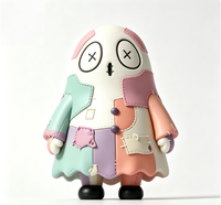 Figurine statique gothique mignonne en vinyle OEM Macaron Pastel Patchwork Ghost Voodoo avec yeux brodés au point de croix, vente en gros directe d'usine chinoise
