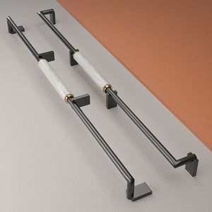 Poignée de porte tubulaire en bois massif de qualité supérieure, en acier inoxydable brossé doré, pour portes en verre de bureaux d'entreprise - Product Image 4