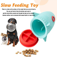 Jouet à mâcher interactif pour chien, bol puzzle en silicone pour chats et chiens, nouveau design, distributeur de friandises dissimulé en forme de fusée
