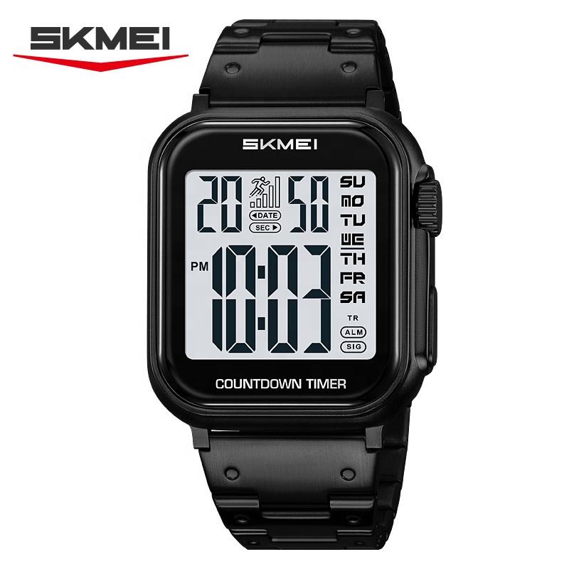 Luxury Stainless Steel Digital Watch For Women Waterproof Elegant