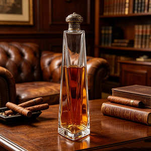 Bouteille en verre haut de gamme, élégante et personnalisée, extra résistante, 500 ml et 750 ml, pour la fabrication de rhum, <span class=keywords><strong>whisky</strong></span>, vin, gin et autres boissons. - Product Image 1