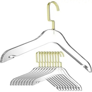 YAGELI YGL-0519 Cintre en acrylique Lucite élégant avec crochet doré, épaisseur personnalisable pour l'affichage de vestes, personnalisable par le fabricant - Product Image 1