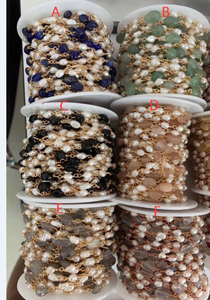 LS-A2662 Multi pietra preziosa e della perla del <span class=keywords><strong>rosario</strong></span> di perle a catena della catena del <span class=keywords><strong>rosario</strong></span> per DIY del braccialetto della collana monili che fanno accessorio - Product Image 4