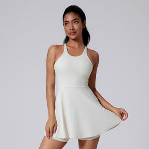 Nuovo Design Golf Tennis a forma di V 2 in 1 abito di un pezzo costruito in reggiseno gonna a trapezio Badminton Padel abito di lusso morbido - Product Image 5