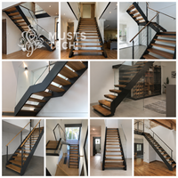 Escalier à double poutre moderne de luxe, sur mesure, fabrication directe usine
