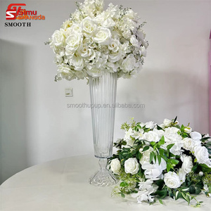 Vaso Moderno in Vetro Trasparente Alto, Centrotavola <span class=keywords><strong>per</strong></span> <span class=keywords><strong>Fiori</strong></span>, Supporto <span class=keywords><strong>per</strong></span> <span class=keywords><strong>Fiori</strong></span> <span class=keywords><strong>per</strong></span> Eventi e Decorazioni Matrimoniali - Product Image 4