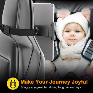 360 °   Supporto Girevole Multi-angolo per Poggiatesta Auto, Regolabile per Sedile Posteriore, per Tablet e Smartphone da 4.7-12.9 Pollici - Product Image 4