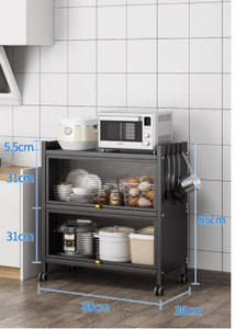 Estantes de almacenamiento giratorios para cocina, organizador extraíble de varias capas, ruedas rodantes con cartón de Metal de 5 niveles - Product Image 3