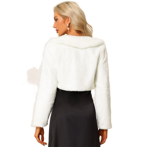 Manteau d'hiver décontracté pour femme grande taille, long, uni, en fausse fourrure respirante, une pièce - Product Image 2